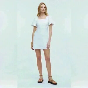 Madewell Linen square neck mini dress